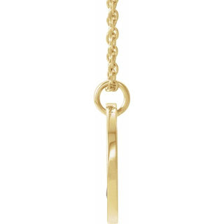 14K Yellow Natural Sapphire Pierced Cross Disc 16-18" Necklace