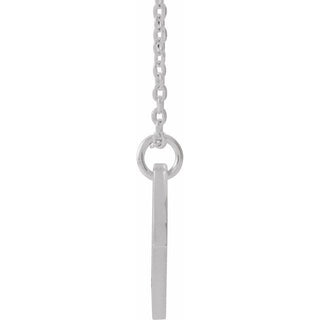 Sterling Silver Imitation Peridot Pierced Cross Disc 16-18" Necklace 