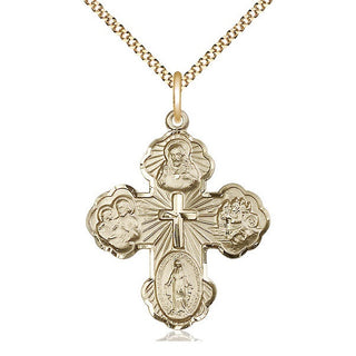 14kt Gold Filled 5-Way Medal Catholic Jewelry