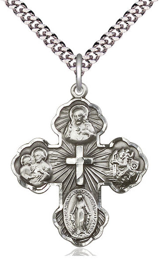 Sterling Silver 5-Way Medal Catholic Jewelry
