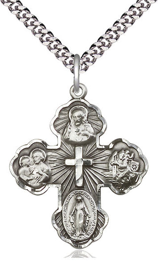 Sterling Silver 5-Way Medal Catholic Jewelry