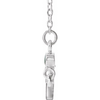 14K White Natural Alexandrite Sideways Cross 16-18" Necklace