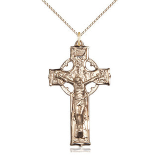 14kt Gold Celtic Crucifix Medal