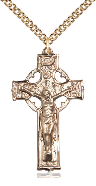 14kt Gold Celtic Crucifix Medal