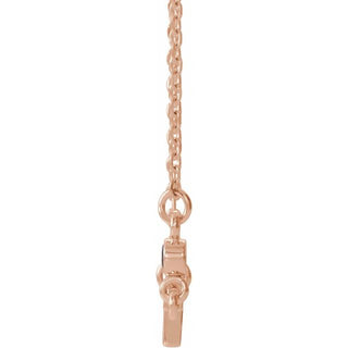 14K Rose Natural Amethyst Sideways Cross 16-18" Necklace