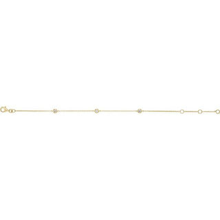 14K Yellow 1/6 CTW Natural Diamond Bezel-Set 3-Station 5 1/2-7" Bracelet