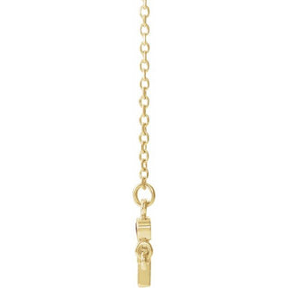 14K Yellow Lab-Grown Ruby Sideways Cross 16-18" Necklace 