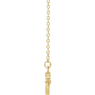 14K Yellow Natural Citrine Sideways Cross 16-18" Necklace