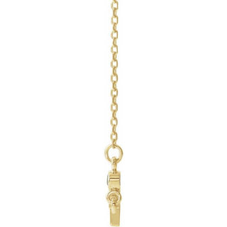 14K Yellow Natural Peridot Sideways Cross 16-18" Necklace