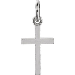 14K White Cross Charm with Jump Ring