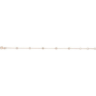 14K Rose 1/4 CTW Natural Diamond Bezel-Set 5-Station 5 1/2-7" Bracelet