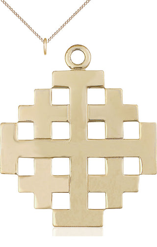14kt Gold Filled Jerusalem Cross Medal | Large