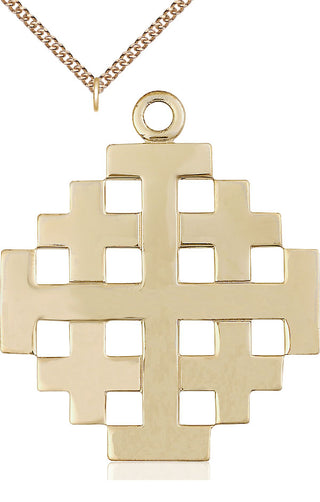 14kt Gold Filled Jerusalem Cross Medal | Large