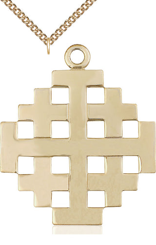 14kt Gold Filled Jerusalem Cross Medal | Large