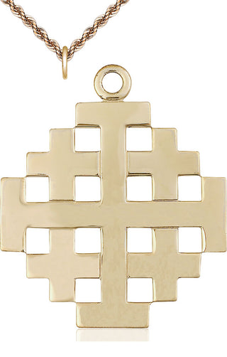 14kt Gold Filled Jerusalem Cross Medal | Large