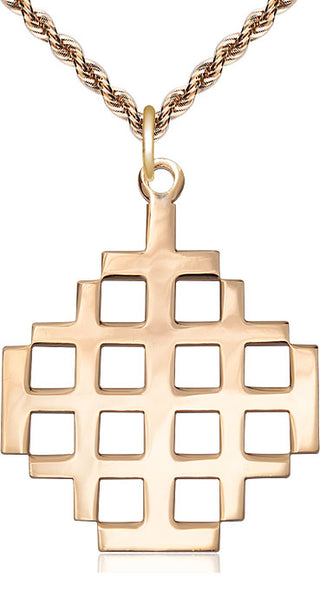 14kt Gold Jerusalem Cross Medal