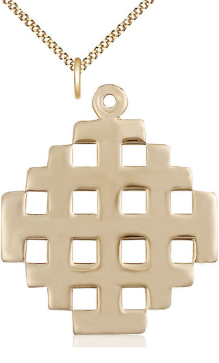 14kt Gold Filled Cross Medal Catholic Jewelry