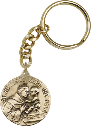 Gold Oxide Saint Anthony Keychain