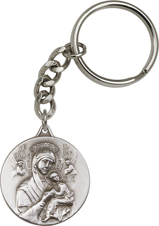 Silver Oxide Our Lady of Perpetual Health Keychain