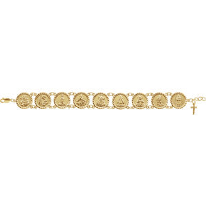 14K Gold Traditional Saints Bracelet