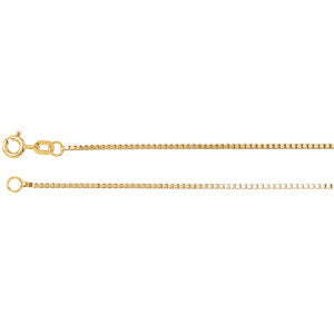 18-inch Box Chain with Spring Ring - 14K White Gold