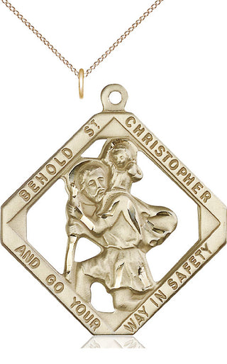 14kt Gold Filled Saint Christopher Medal Catholic Jewelry
