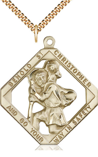 14kt Gold Filled Saint Christopher Medal Catholic Jewelry