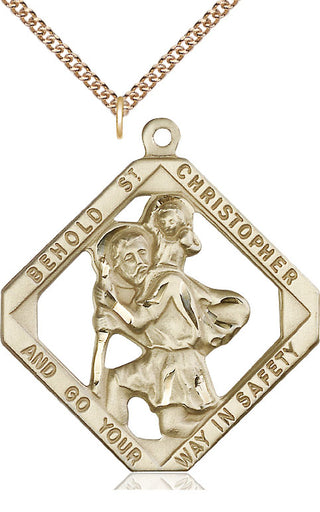 14kt Gold Filled Saint Christopher Medal Catholic Jewelry