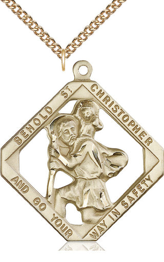 14kt Gold Saint Christopher Medal