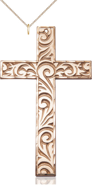 14kt Gold Knurled Cross Medal