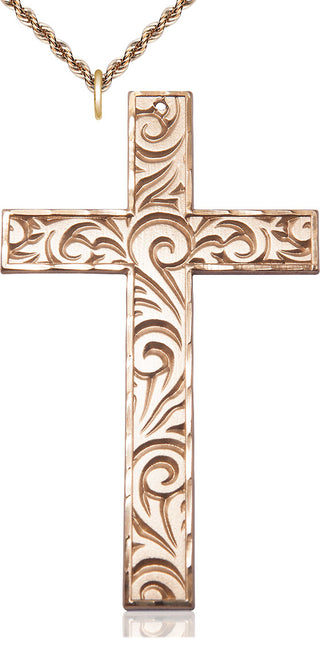 14kt Gold Knurled Cross Medal