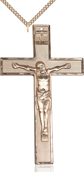 14kt Gold Crucifix Medal