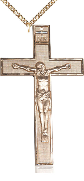 14kt Gold Crucifix Medal