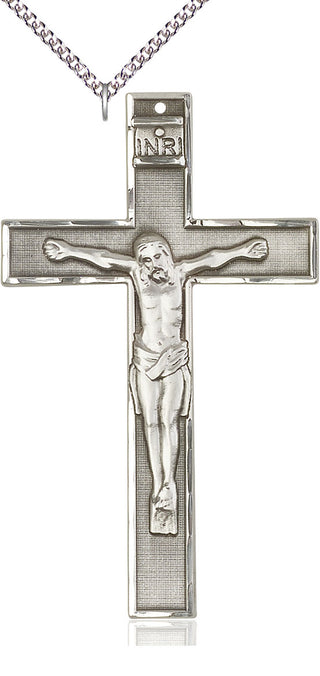 Sterling Silver Crucifix Medal Catholic Jewelry