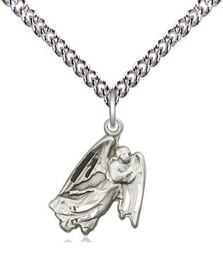 Sterling Silver Guardian Angel Medal Religious and Catholic Jewelry