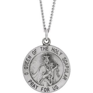 Sterling Silver 18 mm Round Scapular 18" Necklace