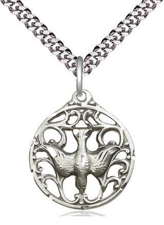 Sterling Silver Holy Spirit Medal Religious Jewelry