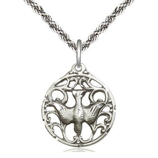 Sterling Silver Holy Spirit Medal Religious Jewelry