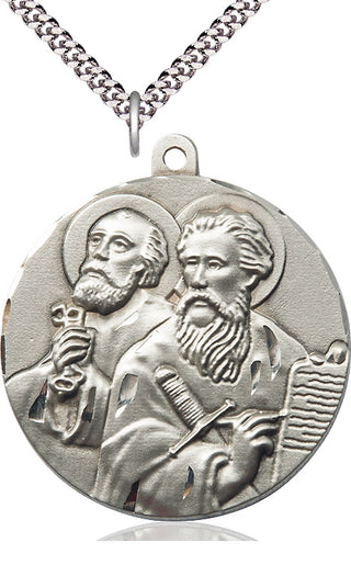 Sterling Silver Saint Peter St Paul Medal Catholic Jewelry