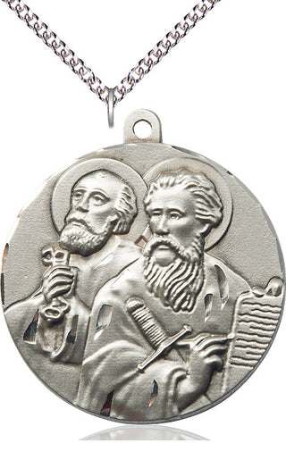 Sterling Silver Saint Peter St Paul Medal Catholic Jewelry