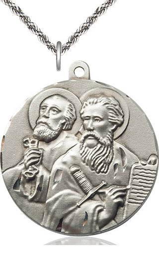 Sterling Silver Saint Peter St Paul Medal Catholic Jewelry