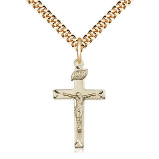 14kt Gold Filled Crucifix Medal Catholic Jewelry