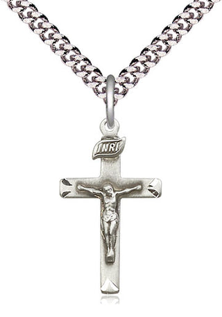 Sterling Silver Crucifix Medal Catholic Jewelry