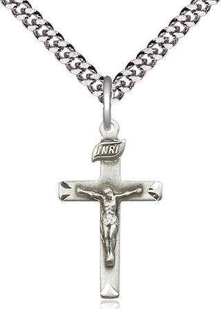 Sterling Silver Crucifix Medal Catholic Jewelry