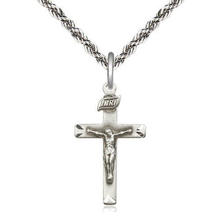Sterling Silver Crucifix Medal Catholic Jewelry