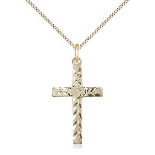 14kt Gold Filled Cross Medal Catholic Jewelry