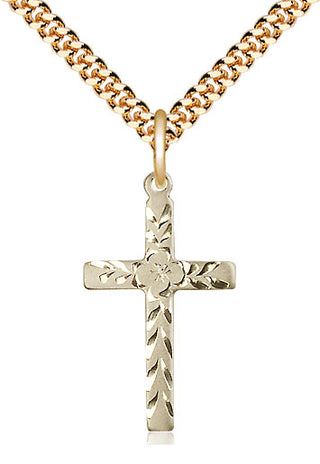 14kt Gold Filled Cross Medal Catholic Jewelry