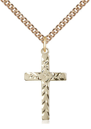 14kt Gold Filled Cross Medal Catholic Jewelry