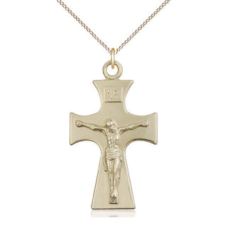 14kt Gold Filled Celtic Crucifix Medal Catholic Jewelry