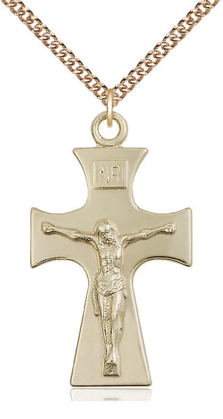 14kt Gold Filled Celtic Crucifix Medal Catholic Jewelry